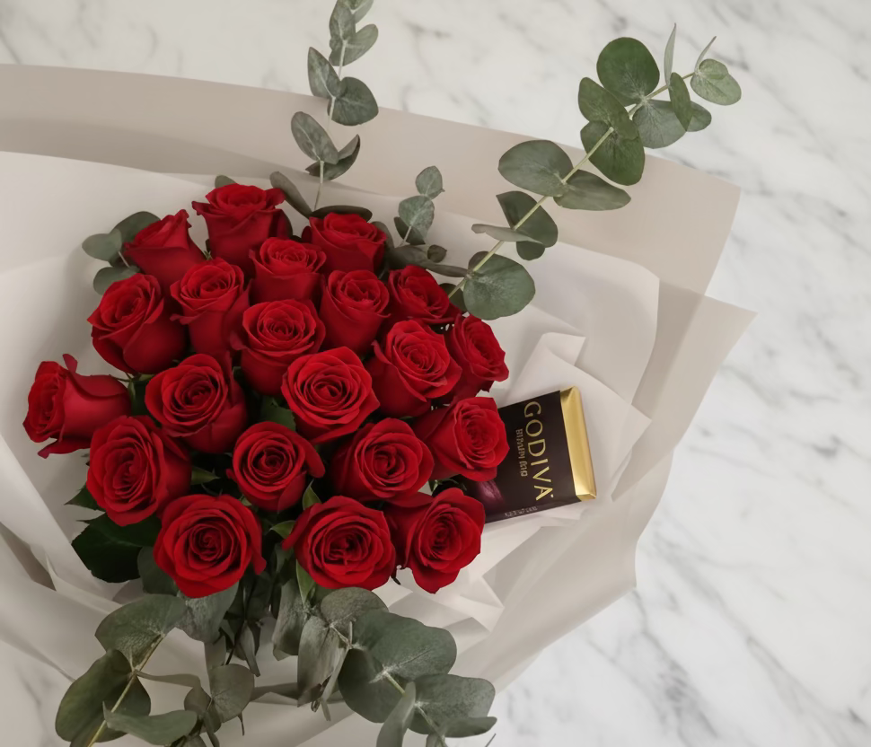Godiva朱古力玫瑰花束  flo.12（歐洲明信片免費贈送 💌）