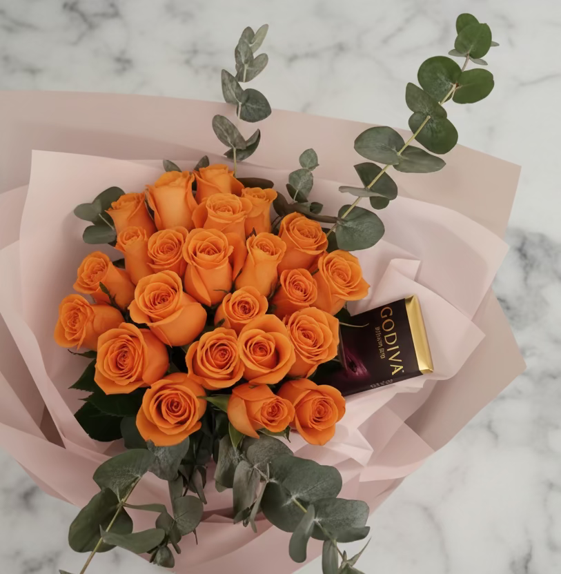 Godiva朱古力玫瑰花束  flo.12（歐洲明信片免費贈送 💌）