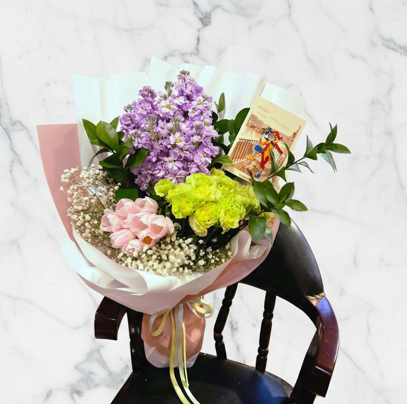 清新組合鬱金香花束 flo.33（歐洲明信片免費贈送 💌）