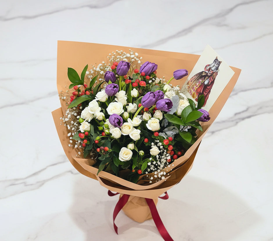 簡約鬱金香花束 flo.32（歐洲明信片免費贈送 💌）