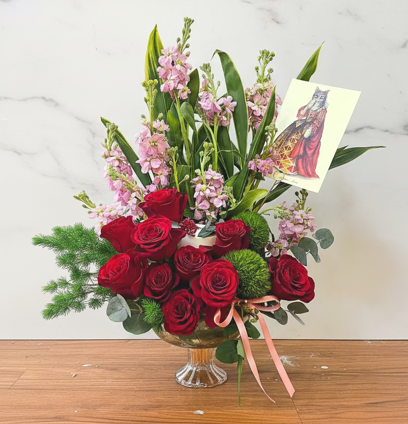 10支玫瑰玻璃高腳瓶 box.29（歐洲明信片免費贈送 💌）