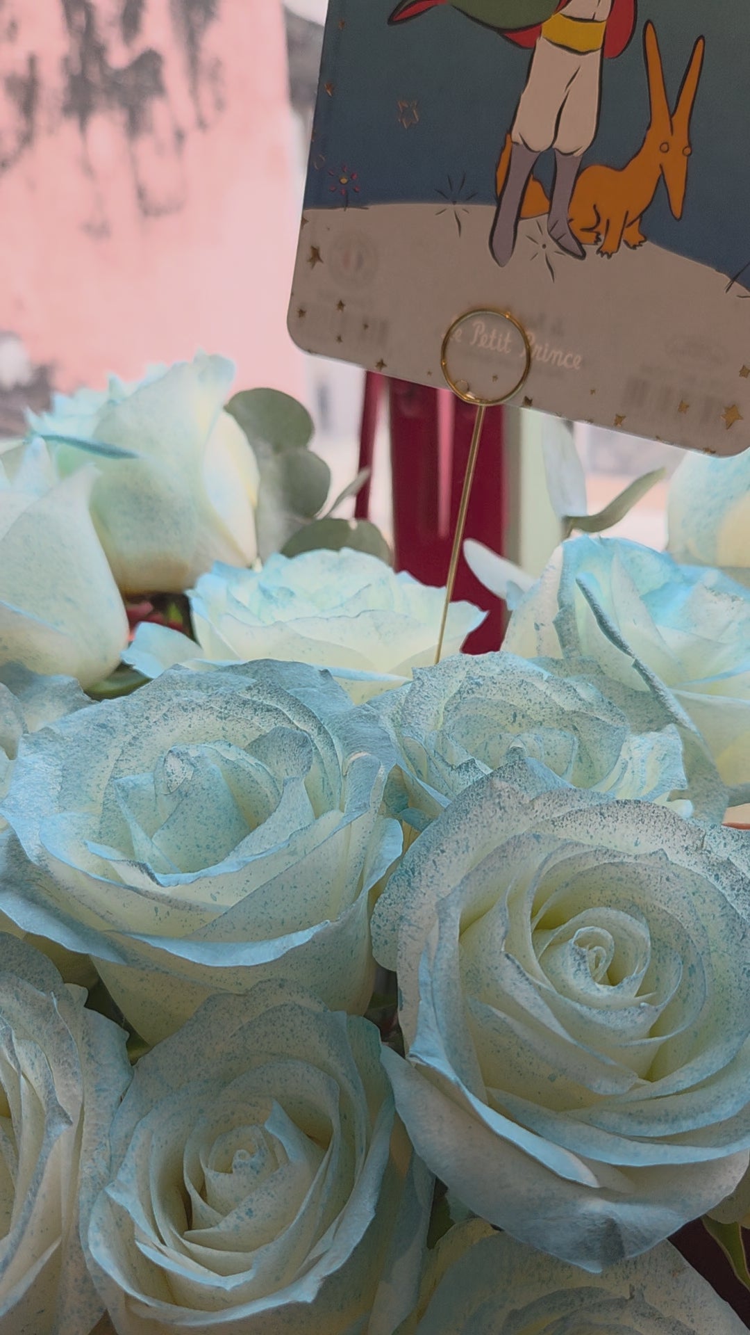 碎冰粉藍色心形玫瑰花瓶 vase.7（歐洲明信片免費贈送 💌）